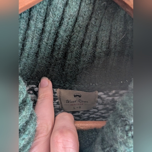 Wind River Heritage Fair Isle Turtleneck Sweater orest Green & White BNWT - Picture 3 of 5